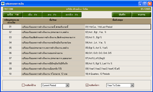 ตัวอย่างหน้าจอโปรแกรมวิเคราะห์งบการเงิน